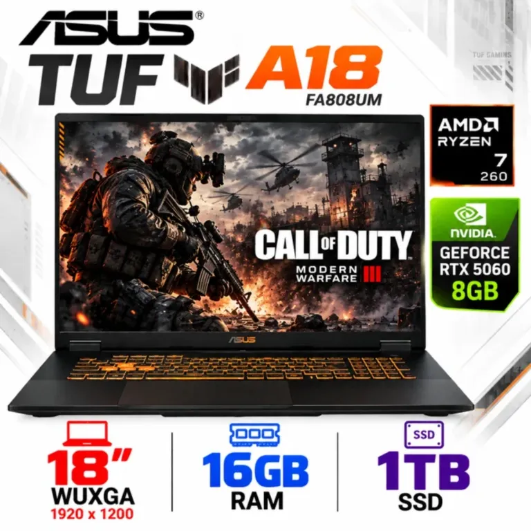 TUF A18 FA808UM-IS74 Ryzen 7-260, 16GB RAM, 1TB SSD, RTX 506