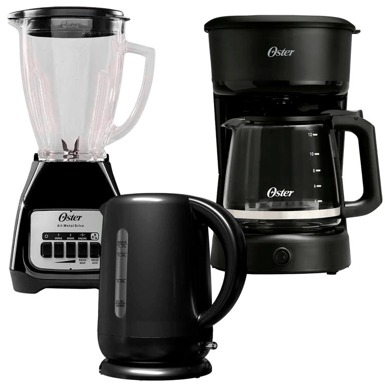 Tricombo Licuadora + Cafetera 12 Tazas + Hervidor 1.7 litros