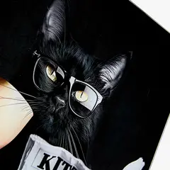 TUGO - Cuadro Vidrio Cat Negro