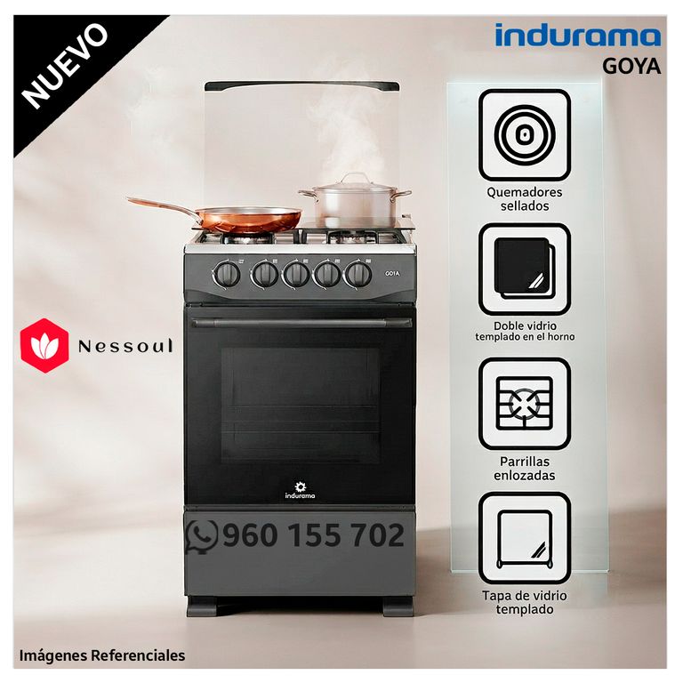 Cocina a Gas 4 Hornillas Goya - Negro