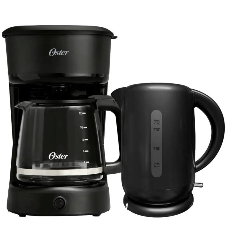 Cafetera 12 Tazas Filtro Reutilizable BVSTDCS121B + Hervidor Eléctrico