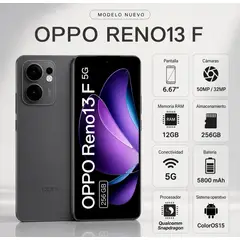 OPPO - Celular Reno13F 5G 256GB, 12GB RAM GRIS