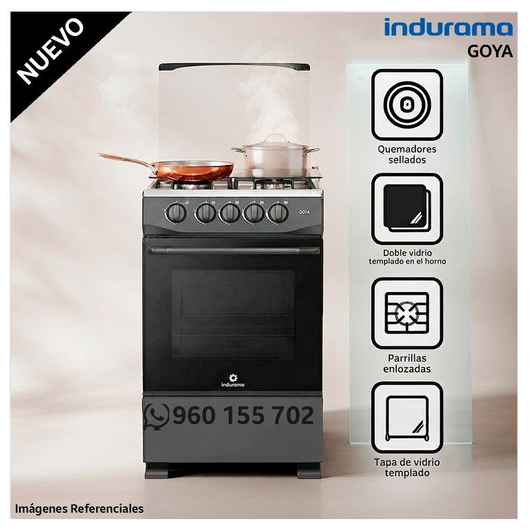 Cocina a Gas 4 Hornillas Goya - Negro