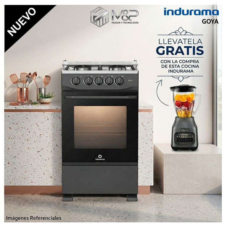Cocina a Gas 4 Hornillas Goya - Negro + LICUADORA