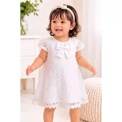 KIDS MASHMELO - Vestido de Bautizo con Encaje para Niñas