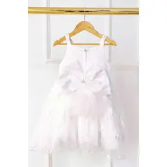 KIDS MASHMELO - Vestido de Bautizo con Bordado Floral para Niñas