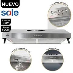 Sole - Campana Extractora Roma Acero Inoxidable 60cm