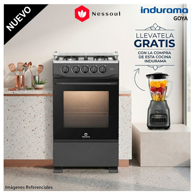 Cocina a Gas 4 Hornillas Goya - Negro + REGALO