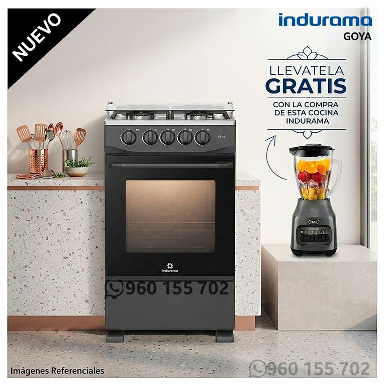 Cocina a Gas 4 Hornillas Goya - Negro + LICUADORA BLSTPEG-GPB