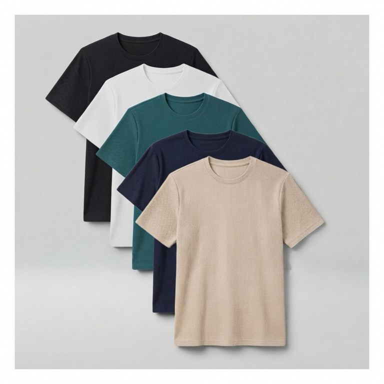 Pack de 5 Polos Basicos con Textura Hombre