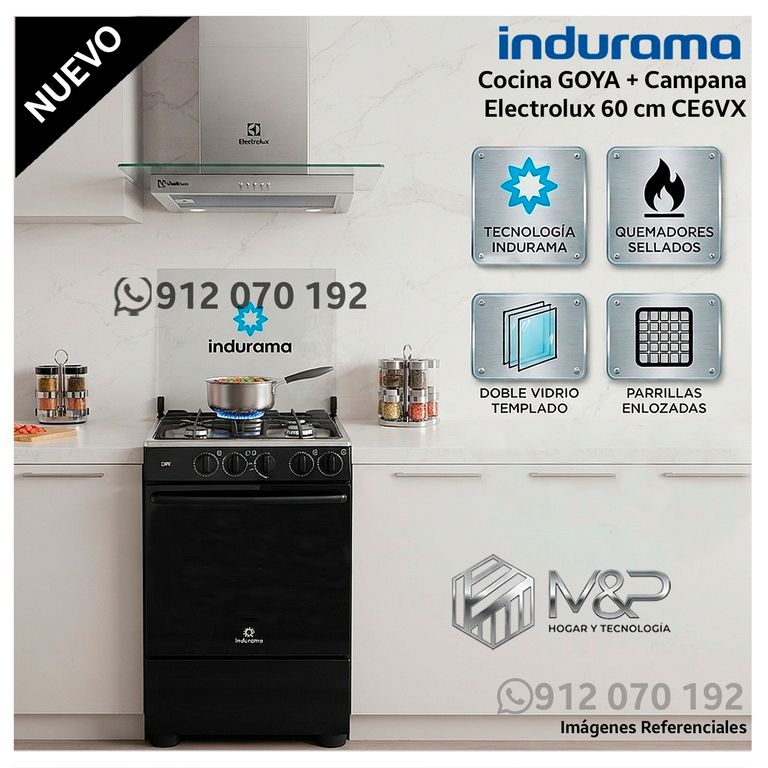 Cocina a Gas 4 Hornillas Goya - Negro + REGALO