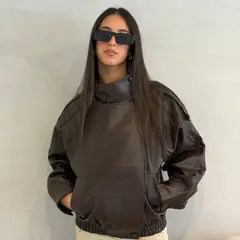 GENERICO - CASACA CUERINA TIPO BOMBER OVERSIZE