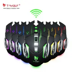 TWOLF - Mouse Gamer Inalámbrico Recargable Q13B RGB - Bluetooth 5.0 + 2.4 GHz - 2400 DPI
