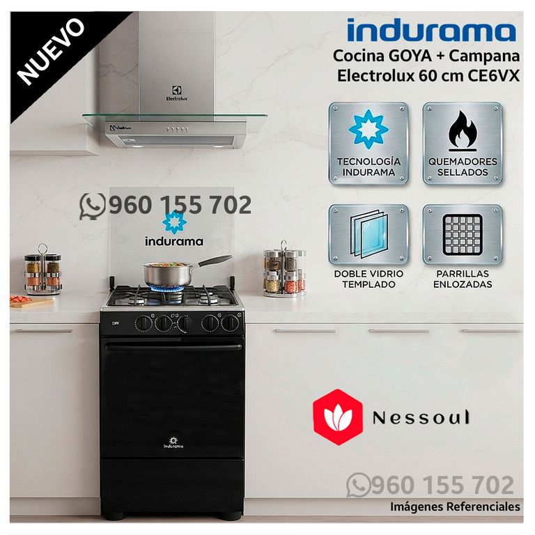Cocina a Gas 4 Hornillas Goya - Negro + REGALO