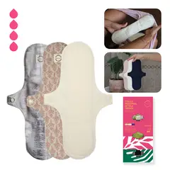 BAMBOO BALANCE - Toalla Higiénica Femenina de Tela Tripack Nocturna Natural de