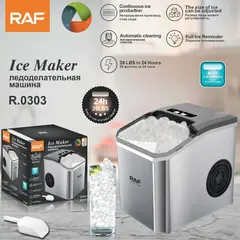RAFF - Máquina Fabricadora de Hielo RAF de 1.2 Litros R0303 Color Plateado Acero Inoxidable