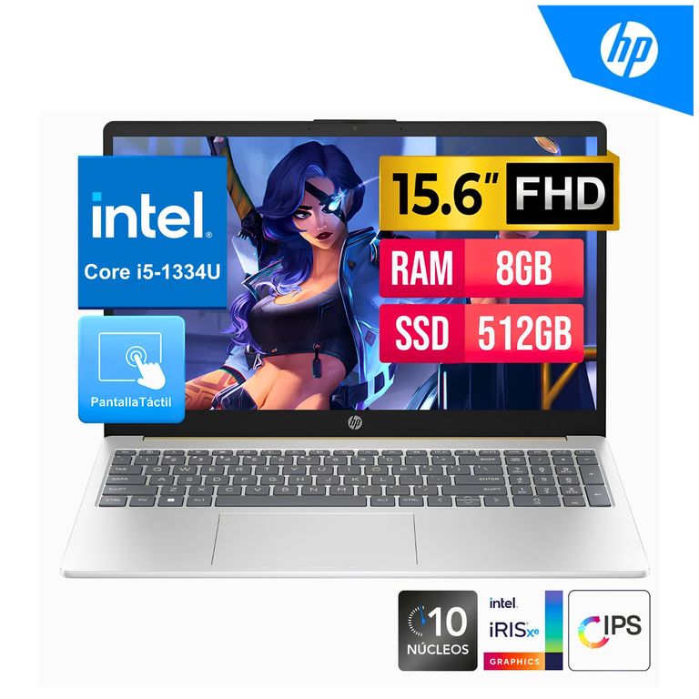 LAPTOP 15-fd0152la 15.6" FHD Touch Core 5 120U 8GB DDR4 512GB FreeDOS