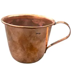 MFAP BRONCERIA Y ANTIGUEDADES - Taza de Cobre Artesanal con Asa MFAP – 6 cm