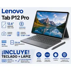 LENOVO - TABLET TAB P12 PRO ZA9D0076 12.6  RAM 8GB 256GB ANDROID 11 - INCLUYE TECLADO