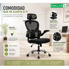 GENERICO - SILLA ERGONOMICA LENON PREMIUM COLOR NEGRO