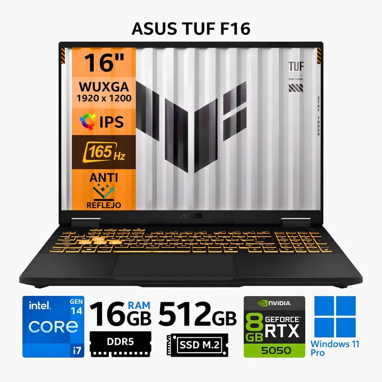 Laptop Notebook TUF Gaming F16 Intel® Core™ i7-14650HX 16GB RAM 512G SSD RTX™ 5050 FX608JHR-RV314