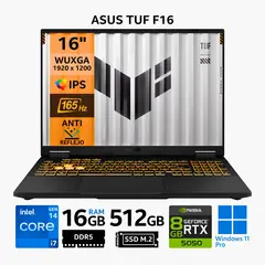 ASUS - Laptop Notebook TUF Gaming F16 Intel® Core™ i7-14650HX 16GB RAM 512G SSD RTX™ 5050 FX608JHR-RV314