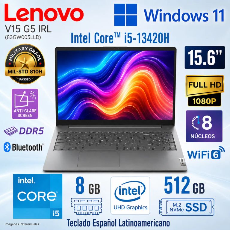 Laptop V15 G5 IRL Intel Core i5-13420H 8GB RAM 512GB SSD 156 FHD Win11- 83GW005LLD