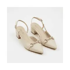 PALINI SHOES - Taco 3 de vestir puntiaguda color hueso
