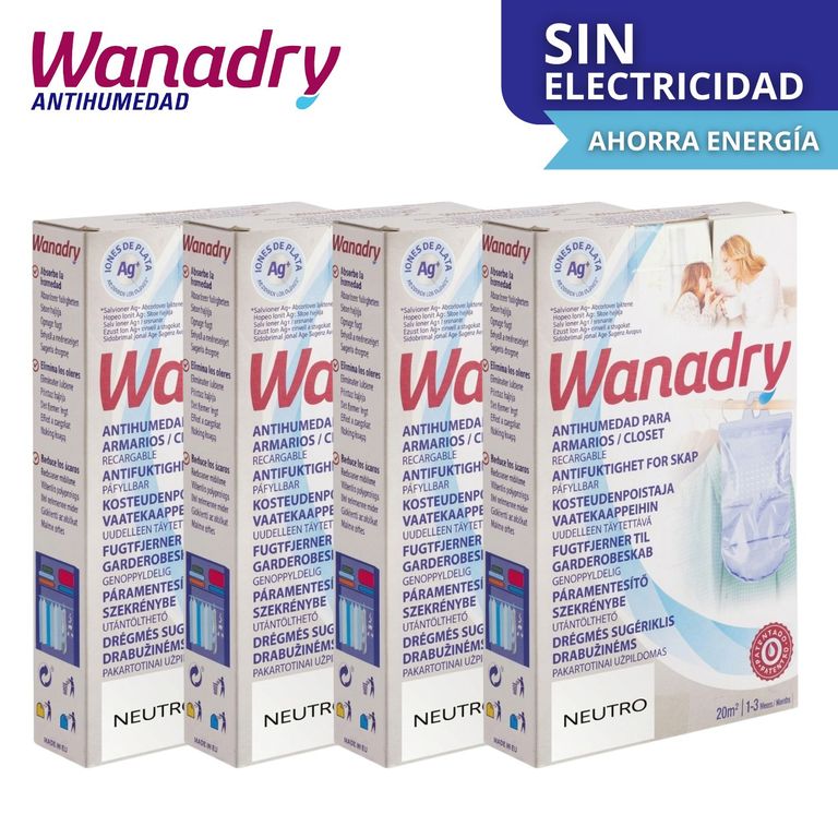 Absorbente de humedad recargable para closet WANADRY x 4 und
