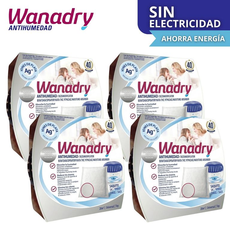 Absorbente de humedad WANADRY con saquito X 4 und