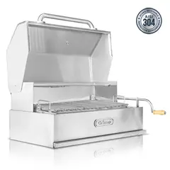 GRILLCORP - Parrilla Argentina con tapa Mediana Empotrable Inoxidable AISI 304 80cm x 50cm