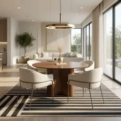 TU MESITA - Juego de Comedor Elegante Arizona 4 sillas Bick Base enchapada MDF