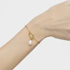 TOUS - PULSERA PLATA 1ªLEU BAÑO ORO OVAL SMALL