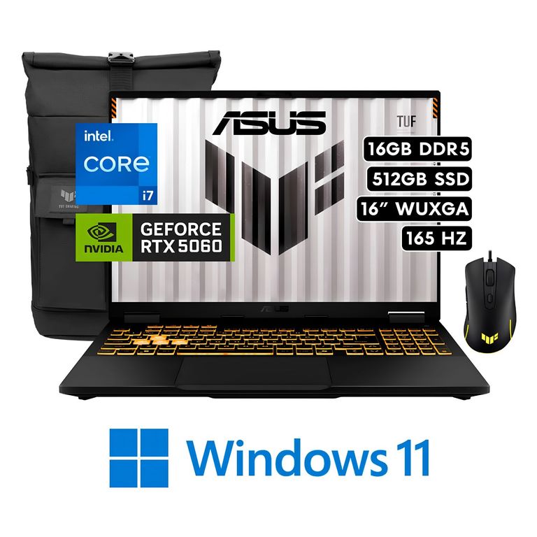 Laptop Gamer TUF Gaming F16 Intel® Core™ i7-14650HX 16GB RAM 512G SSD RTX™ 5060 FX608JMR-RV352