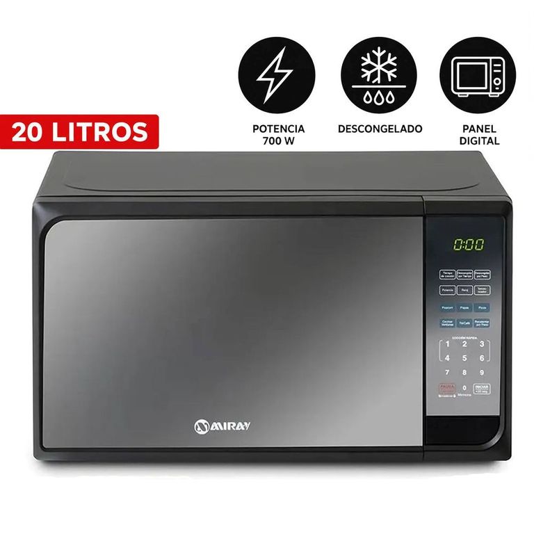 Horno Microondas HMM-20N 20 Litros Compacto, Práctico y Eficiente