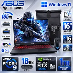 ASUS - Laptop TUF A16 AMD Ryzen 9 8940HX RAM 16 GB 1 TB RTX5060 8GB 16" WUXGA Windows 11 HOME