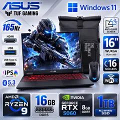 ASUS - Laptop TUF A16 AMD Ryzen 9 8940HX RAM 16 GB 1 TB RTX5060 8GB 16" WUXGA Windows 11 HOME