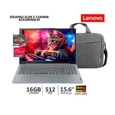 Laptop IdeaPad Slim 3 15AMN8 Ryzen 5 7520U 2.8HZ/ 16Gb Ram/ 512Gb SSD/ 15.6" -82XQ00N6LM