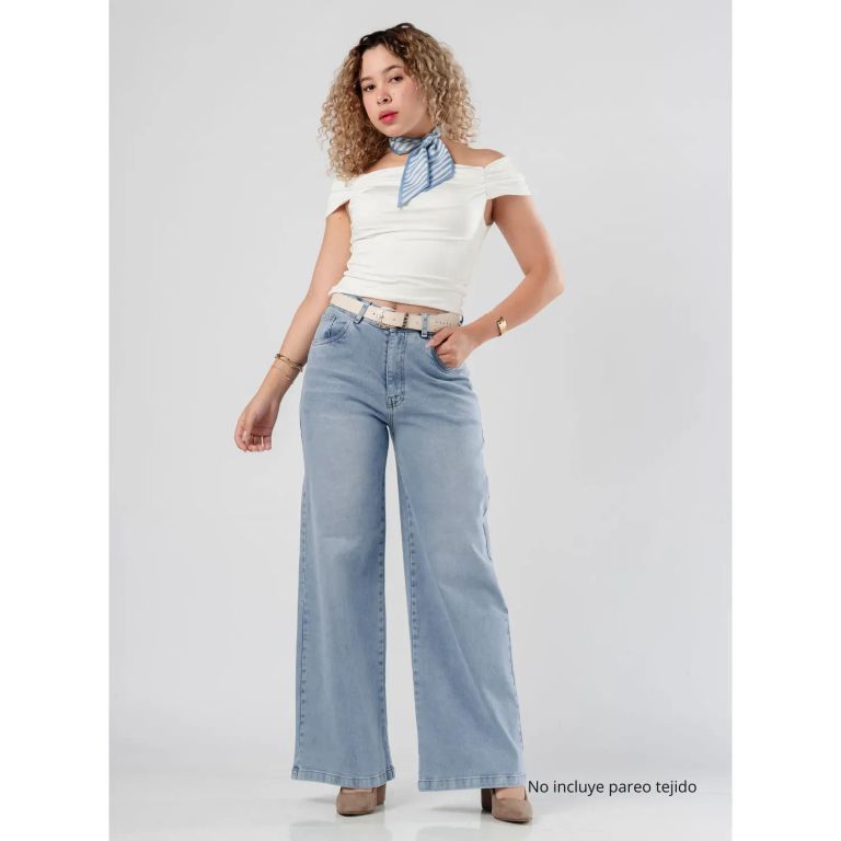 Nanamika Jean Wide leg Comfort Tiro Medio Mujer Luana