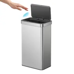 EKO - Basurero sensor acero Econova 80L plata