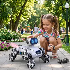GENERICO - Robot mascota interactiva tendencia 2026 con Luces LED, Musical y Efecto Humo