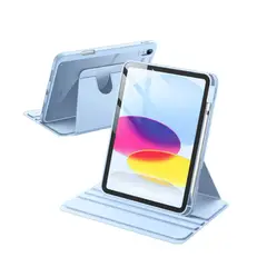 GENERICO - Funda Transparente Giratorio 360° Compatible para iPad A16 11th 10th CELESTE