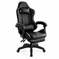 MOBELART - Silla Gamer BYD con Reposapiés Negro möbelArt