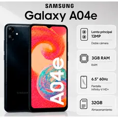 SAMSUNG - Celular Galaxy A04E 65 Pulg 3GB RAM 32GB Negro