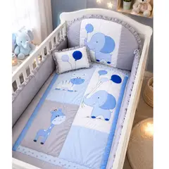 GENERICO - Set de Cuna para Bebé 5 Piezas – Suave color Gris