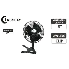 TREVELY - VENTILADOR PARA AUTO 8 CT-800 12V - NEGRO