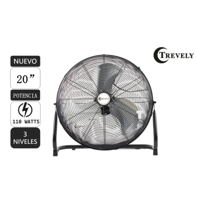 Ventilador de piso Industrial 20 pulgadas color negro VT-20 - 135W
