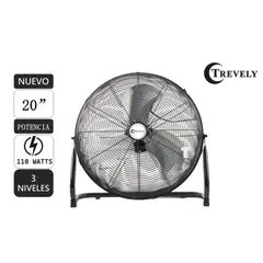 TREVELY - Ventilador de piso Industrial 20 pulgadas color negro VT-20 - 135W