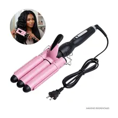 GENERICO - Waflera para Cabello Ondas Sirena 3 Barriles Cerámica Calentamiento Rápido
