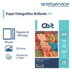 GENERICO - Papel Fotográfico Brillante A4 CBIT 100h 115g